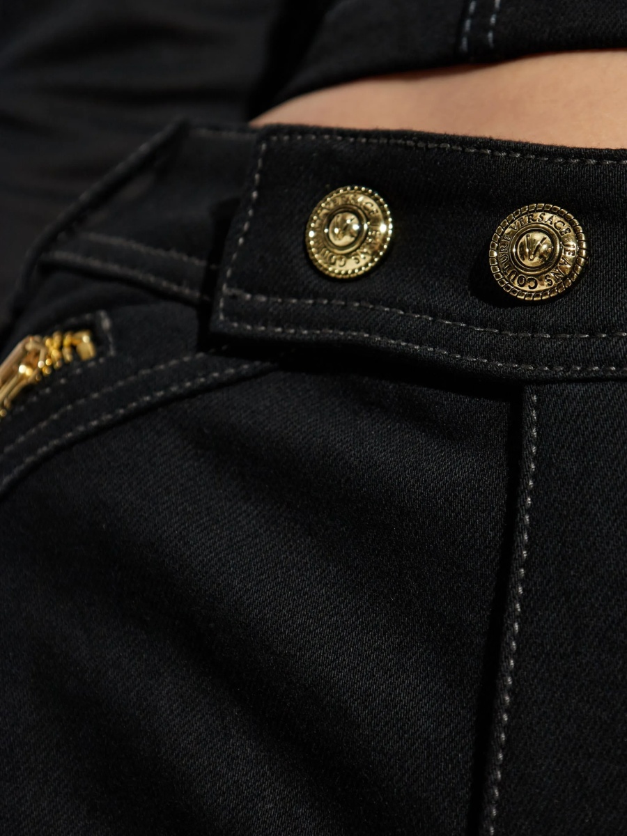 Blugi drepti Versace Jeans Couture negri - Img 5