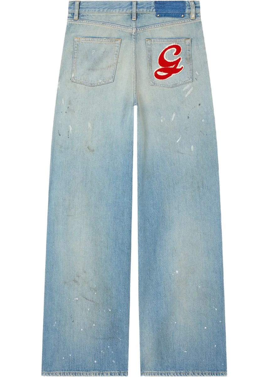 Blugi Embroidered logo denim Jeans - Img 4