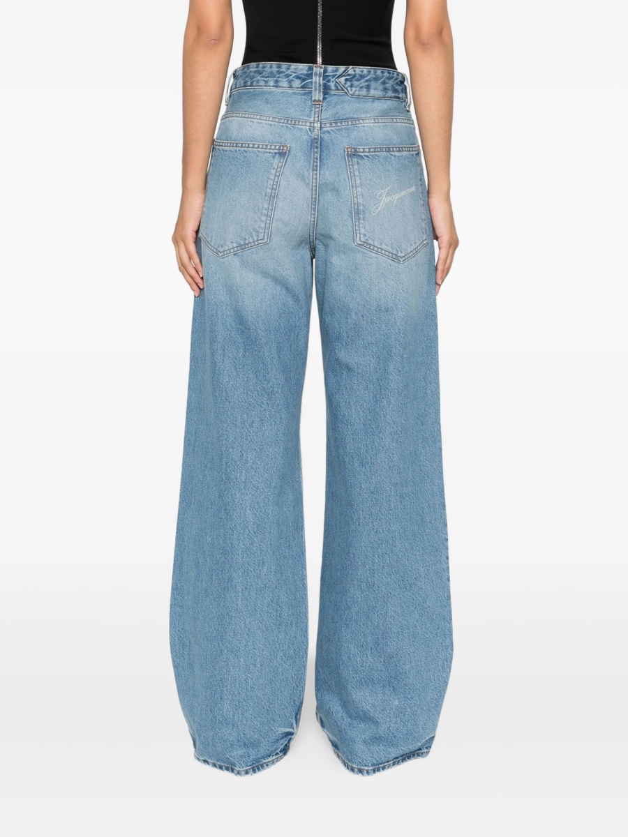 Blugi evazati JACQUEMUS albastri din bumbac - Img 4