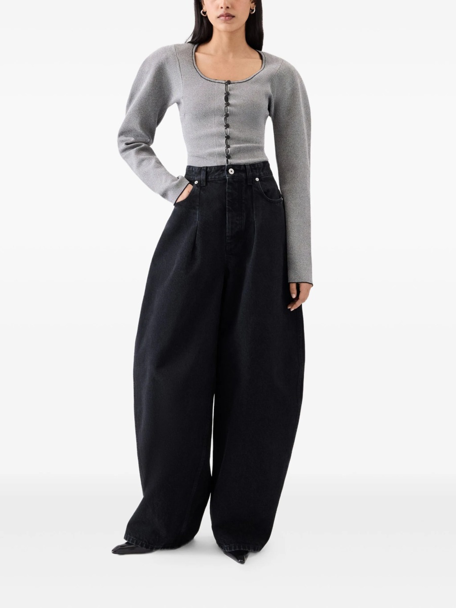 Blugi evazati JACQUEMUS negri - Img 2