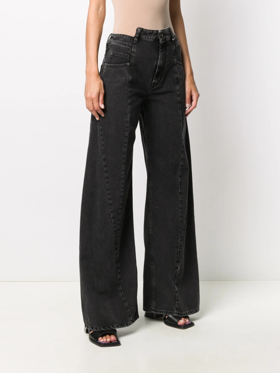 Blugi evazati Maison Margiela negri din bumbac - Img 3