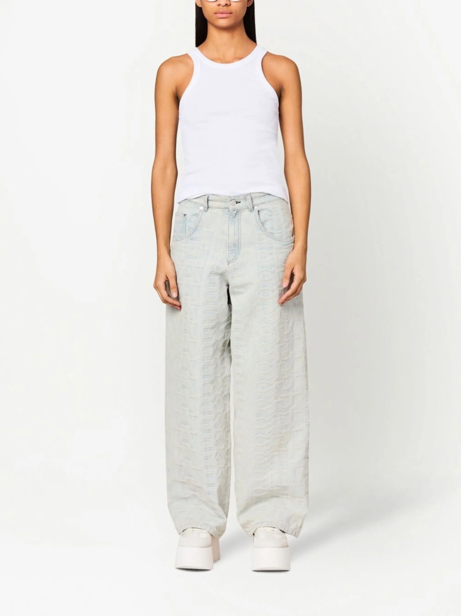 Blugi evazati Marc Jacobs gri din bumbac si polyester - Img 3