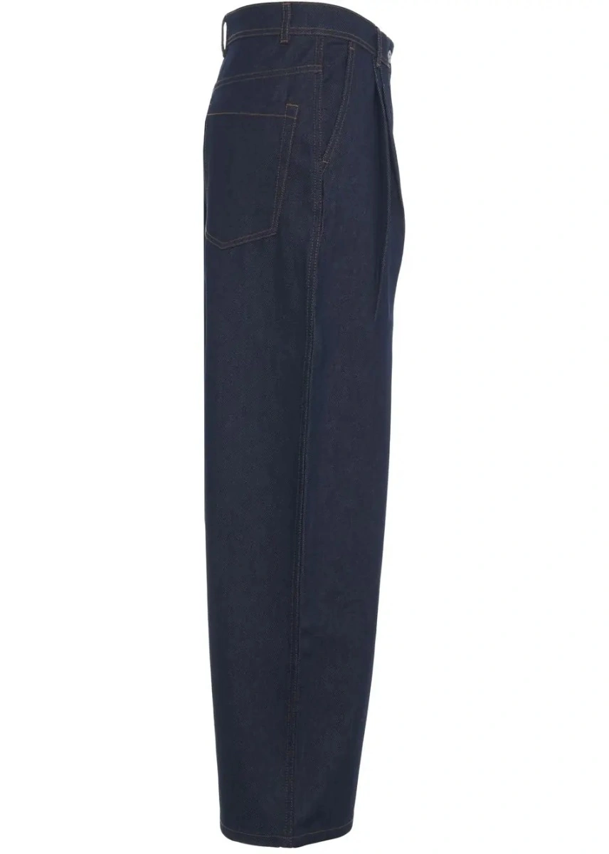 Blugi evazati MKDT Studio albastri din denim - Img 4