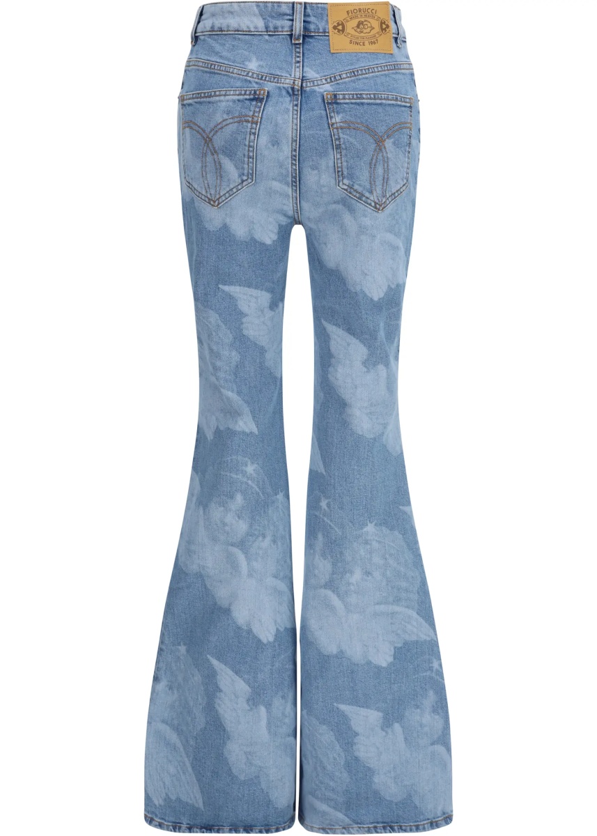 Blugi Flare skinny Angel-print Jeans - Img 2