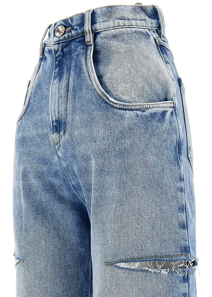 Blugi High-rise jeans with side rips - Img 2