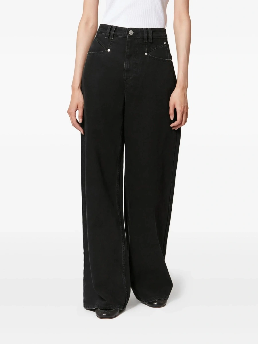Blugi Isabel Marant negri din denim - Img 5