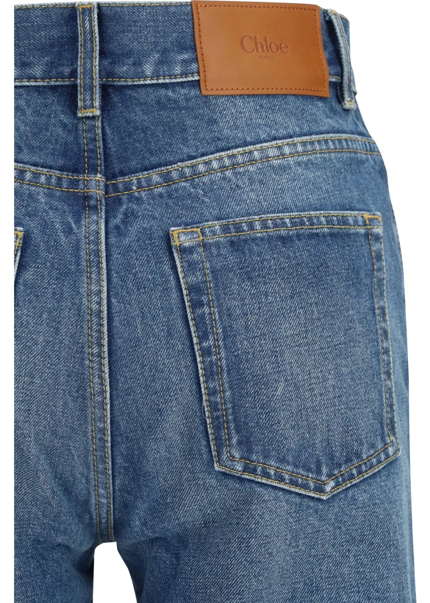 Blugi Jeans flared in organic cotton denim - Img 3