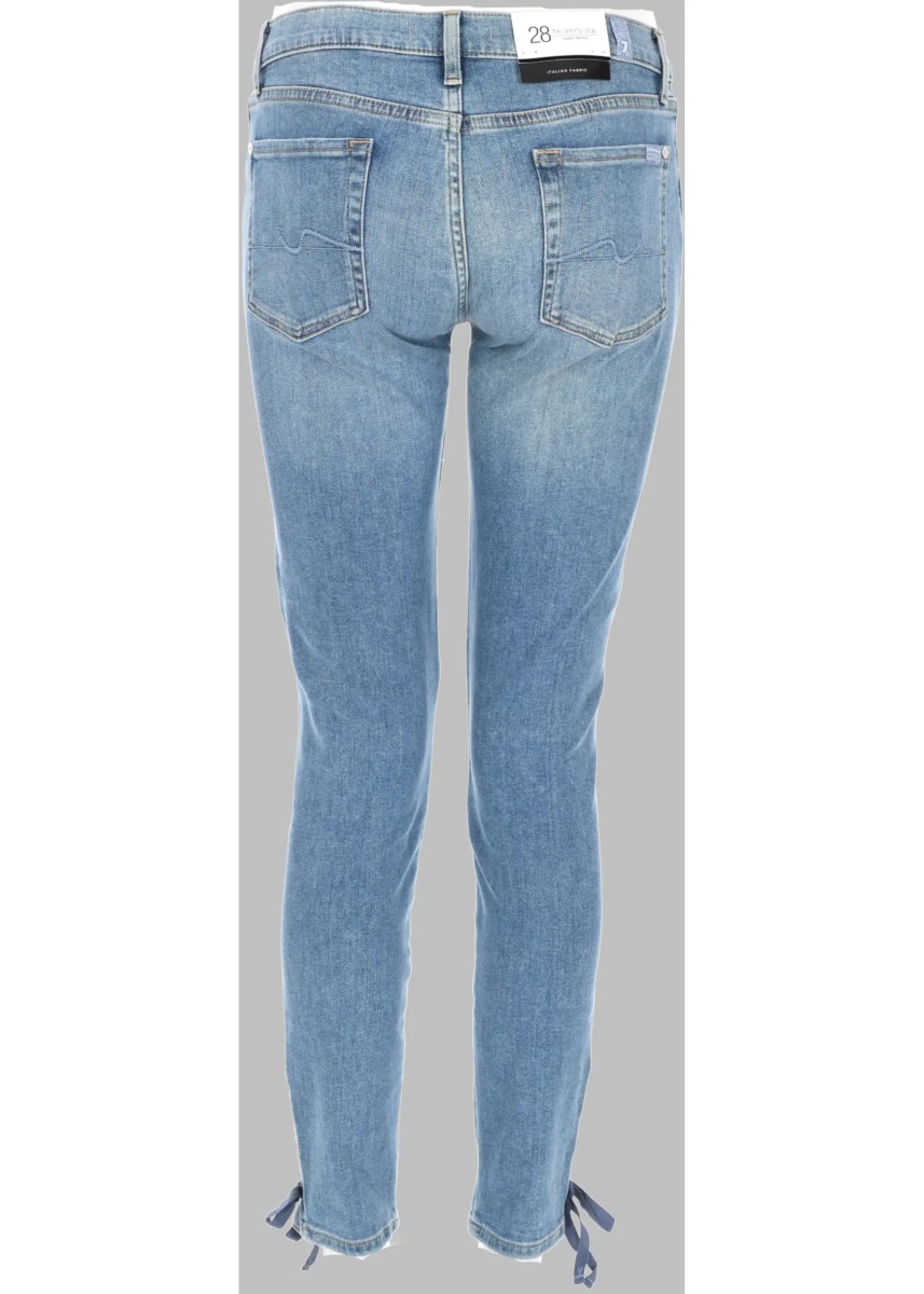 Blugi Jeans In Denim Di Cotone - Img 2