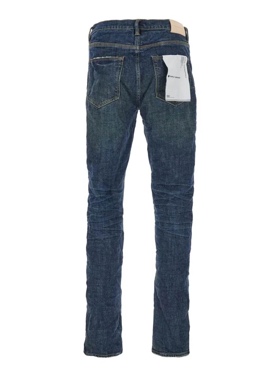 Blugi PURPLE BRAND albastri din denim - Img 2