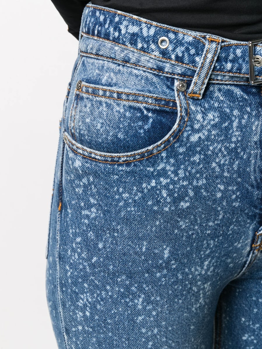 Blugi Skinny MSGM albastri din bumbac - Img 5