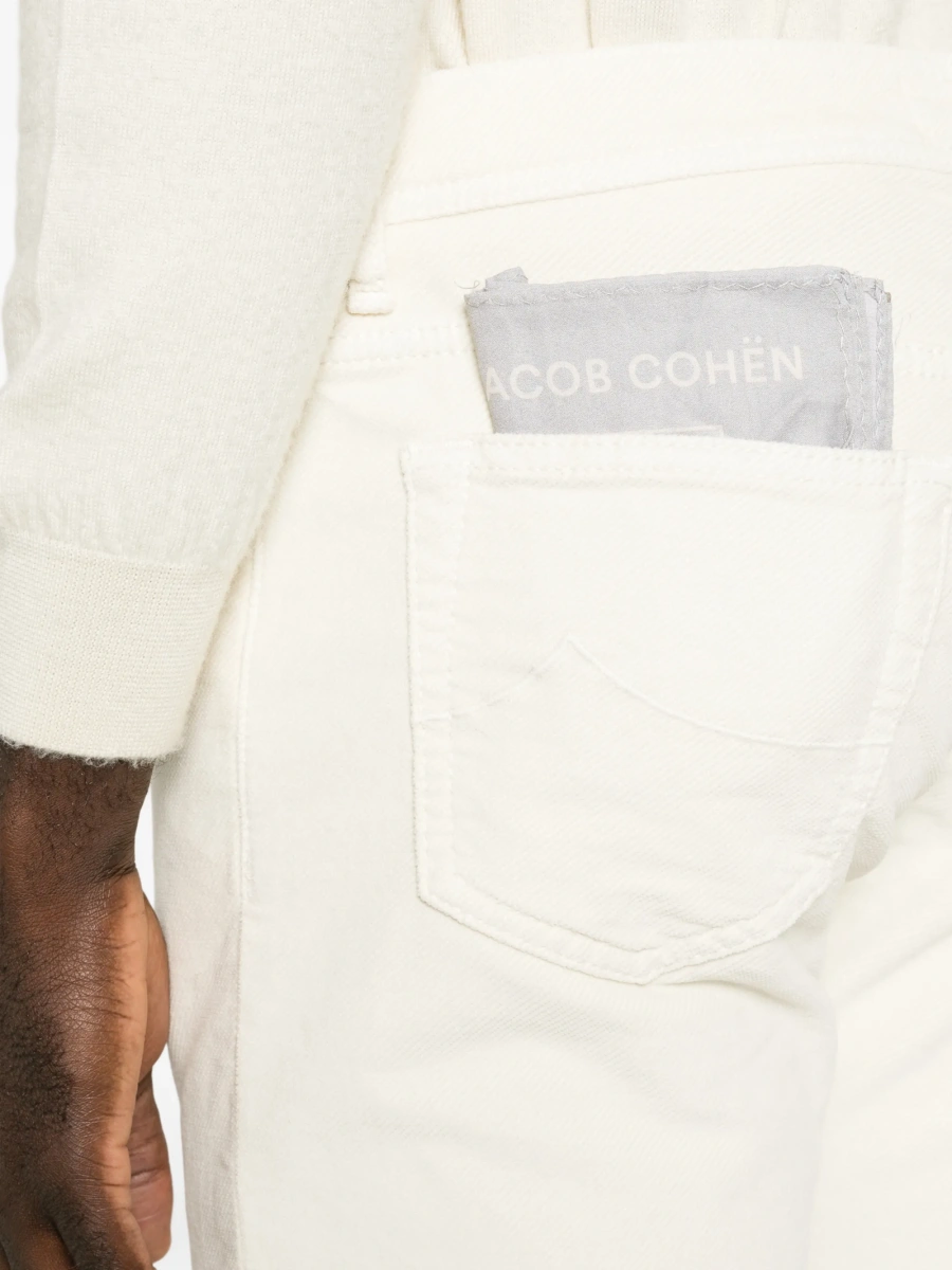 Blugi slim fit Jacob Cohen albi - Img 5