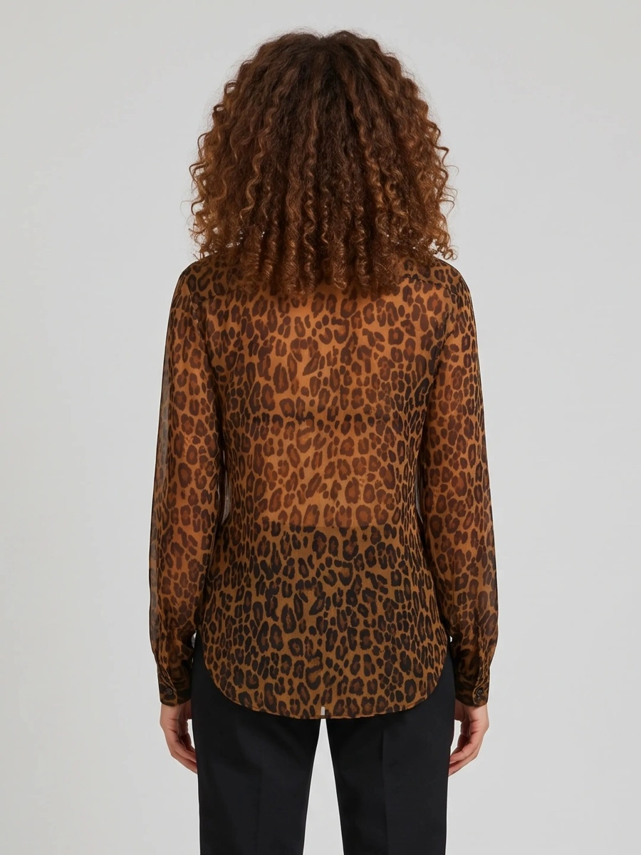 Bluza Animal Print Blouse With Bow - Img 3