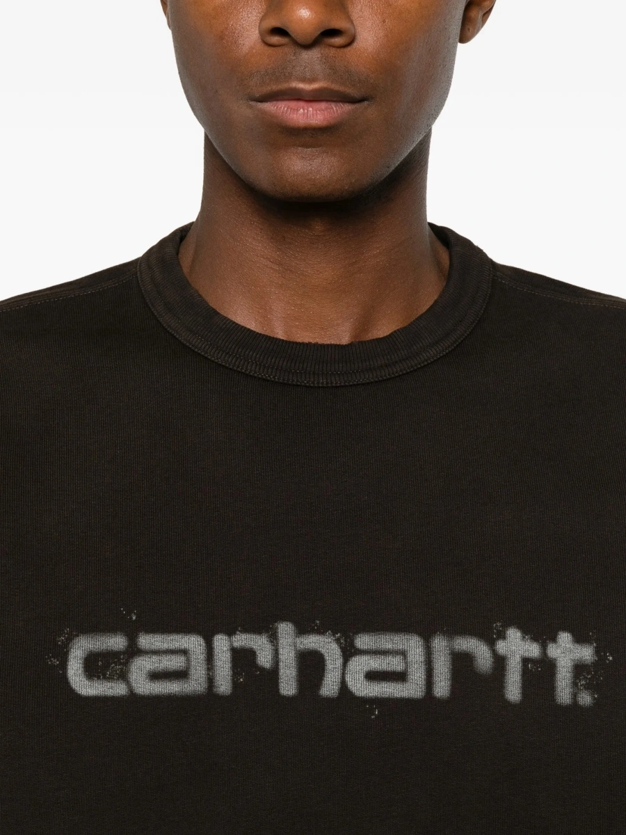 Bluza de trening Carhartt maro din bumbac - Img 5