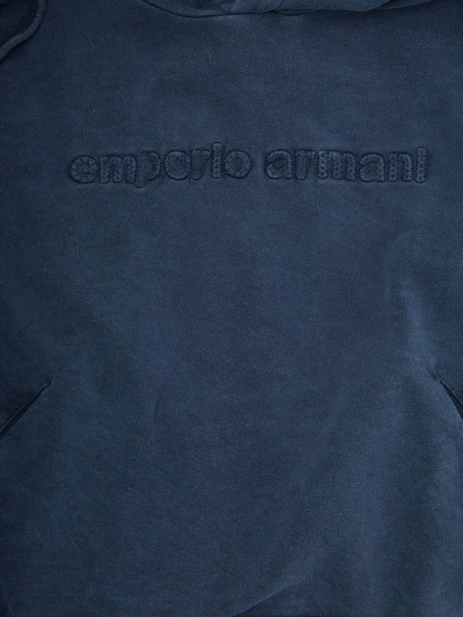 Bluza de trening EMPORIO ARMANI KIDS albastra din bumbac - Img 5