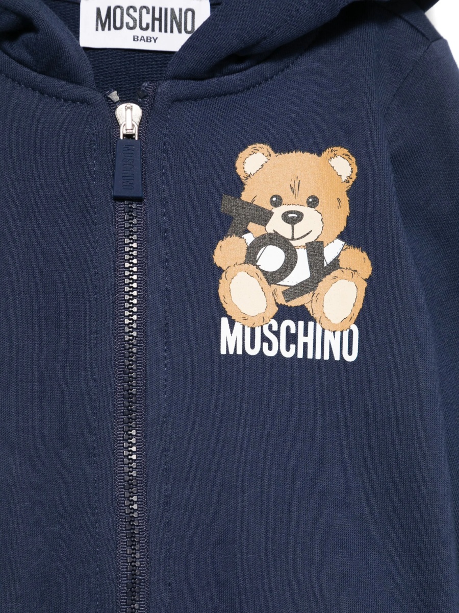 Bluza de trening Moschino albastra din bumbac - Img 3