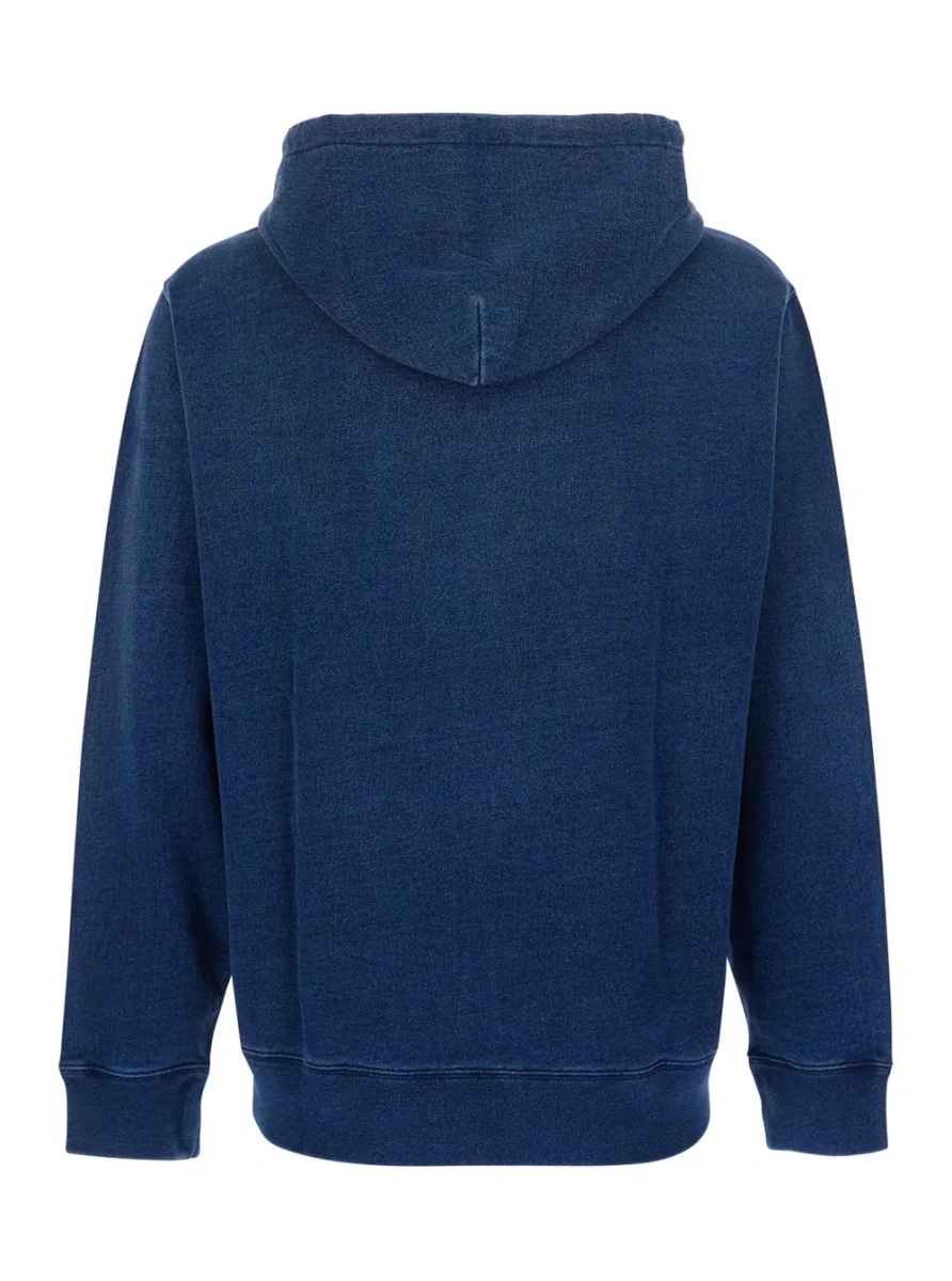 Bluza de trening Ralph Lauren albastra din bumbac cu gluga si logo aplicat - Img 2