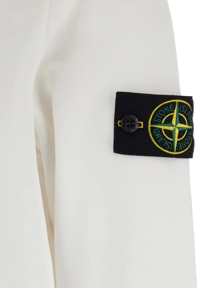 Bluza de trening Stone Island alba din bumbac - Img 3
