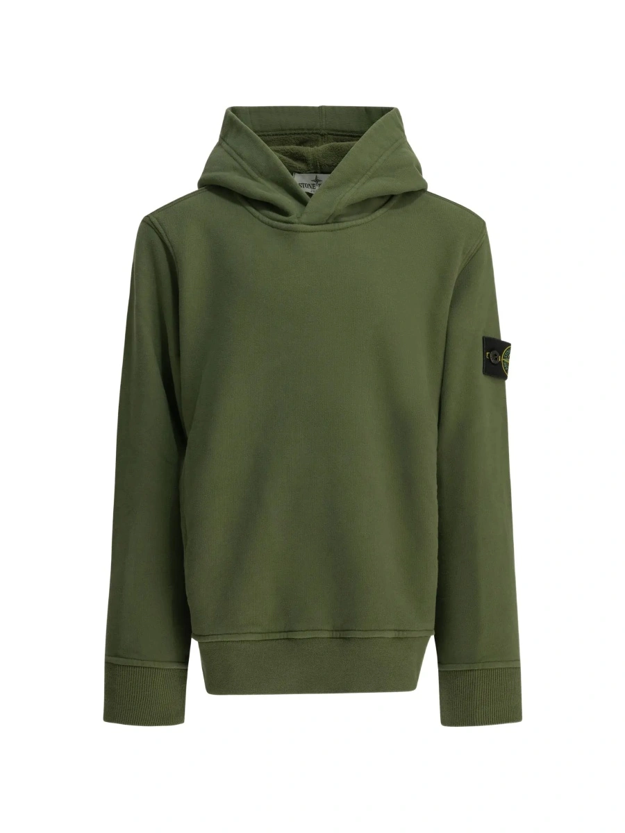 Bluza de trening Stone Island verde din bumbac - Img 7