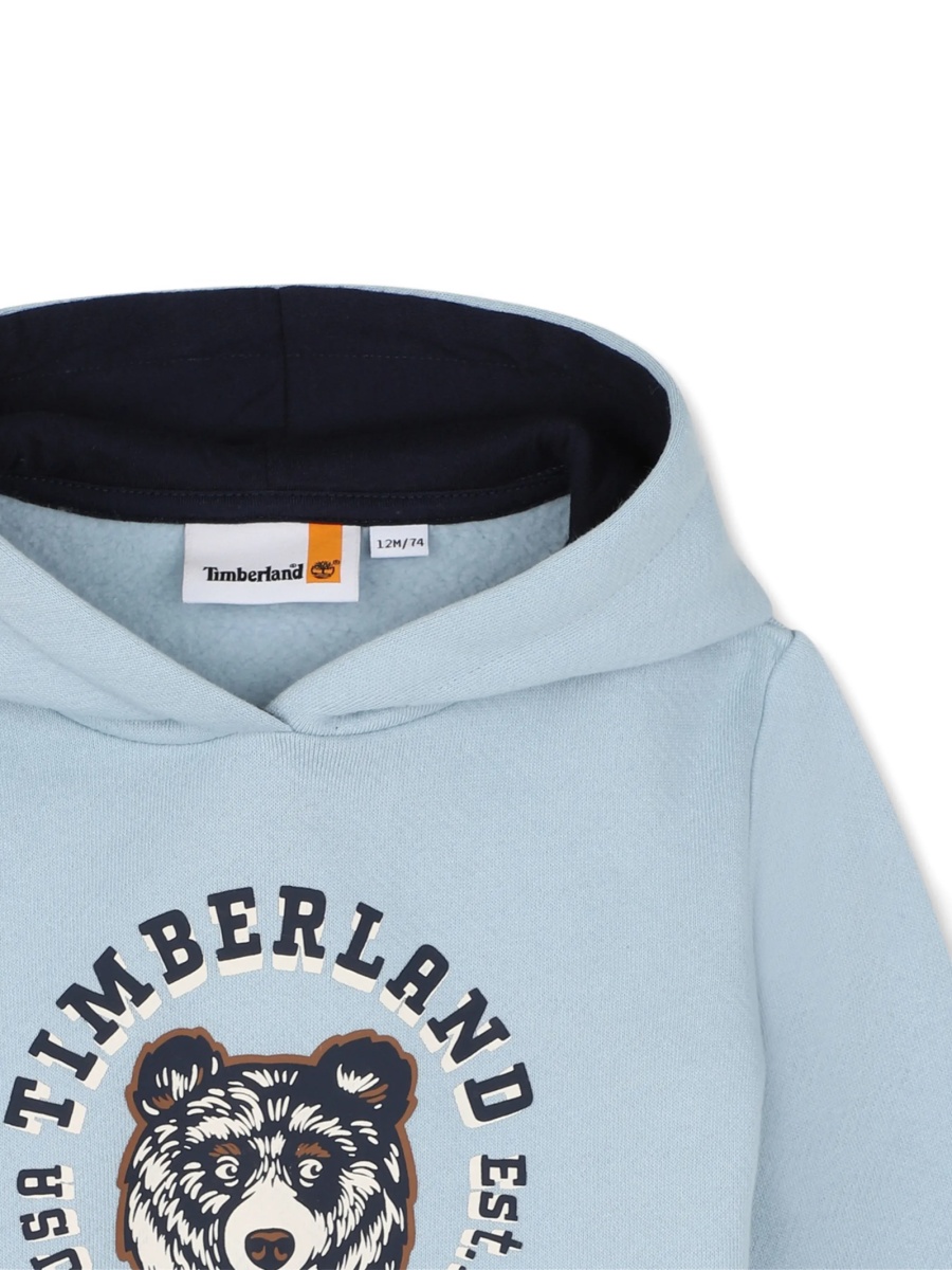 Bluza de trening Timberland albastra din bumbac organic si polyester - Img 3