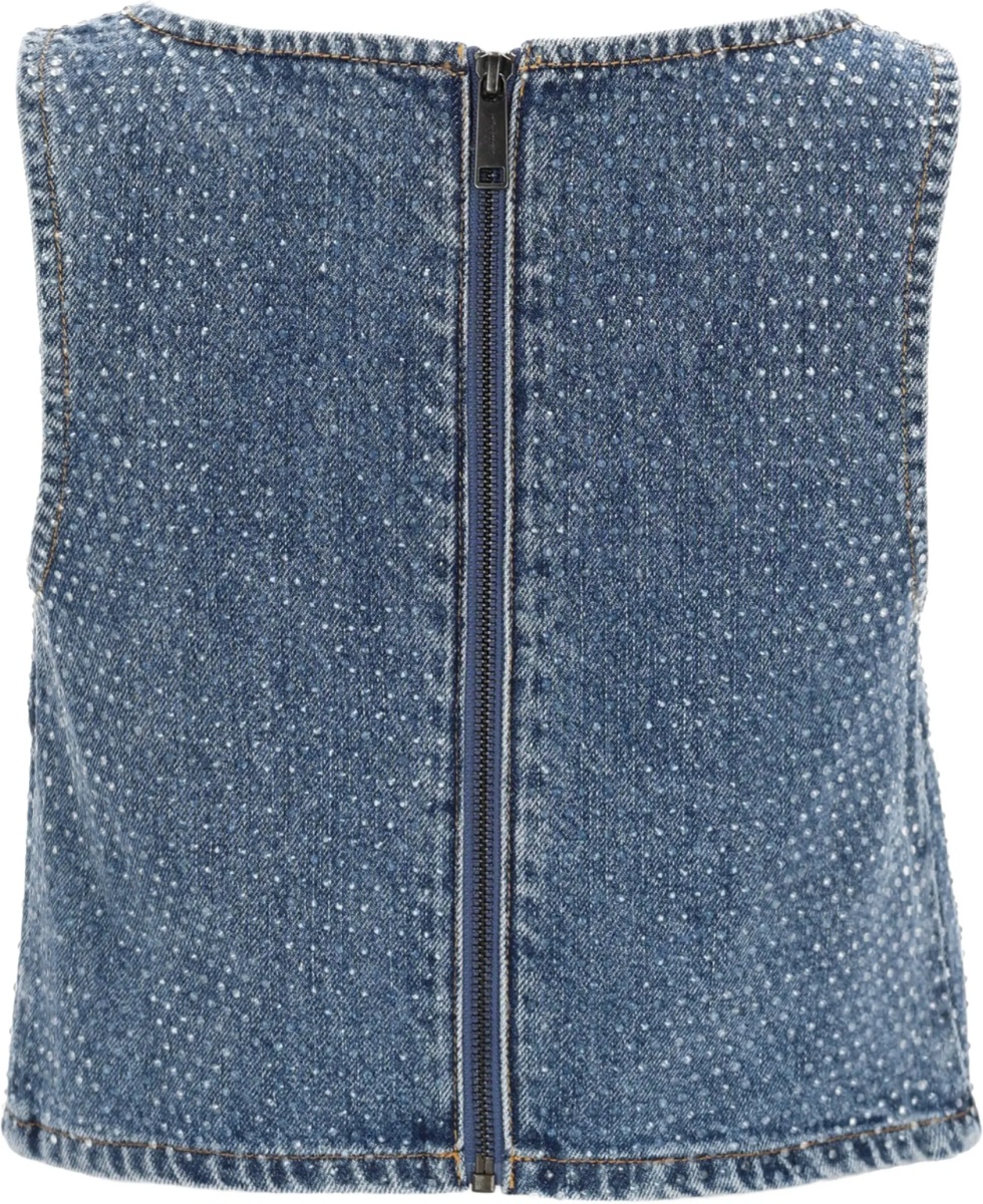 Bluza Denim Crop Top With Rhinestones - Img 2