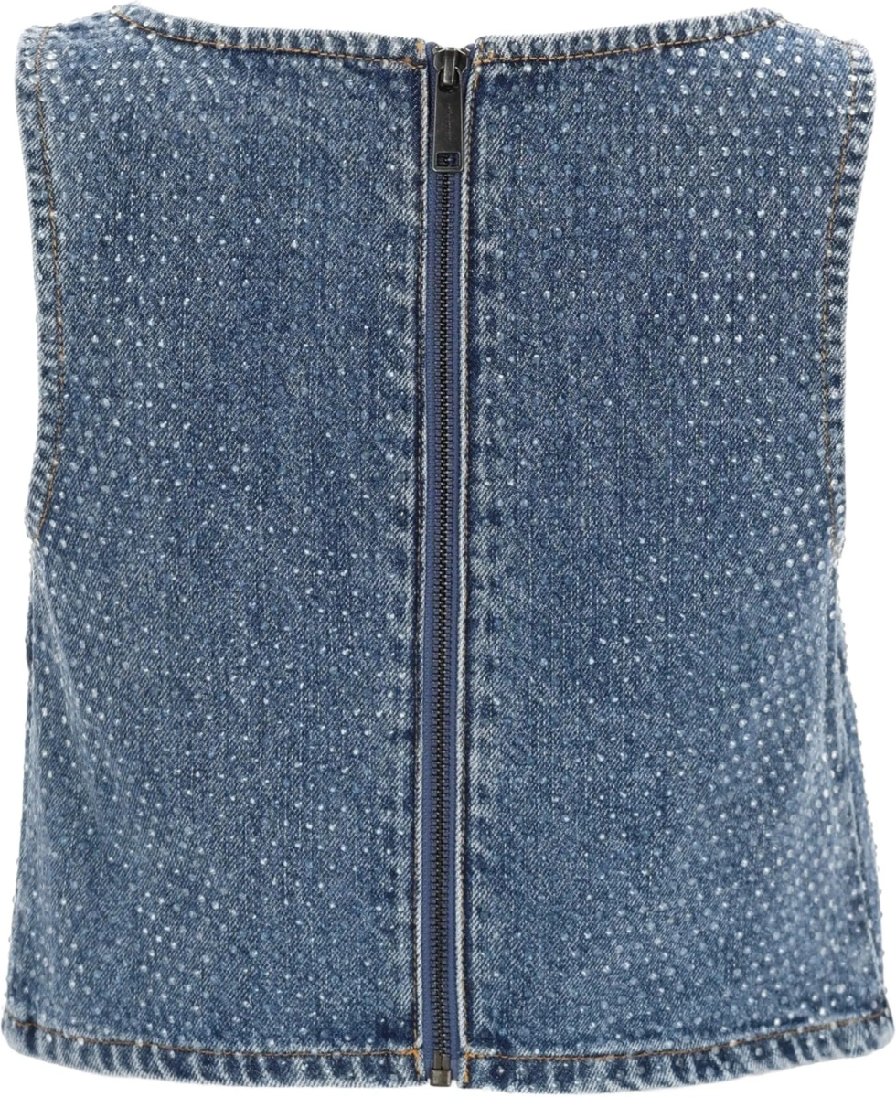 Bluza Denim Crop Top With Rhinestones - Img 2