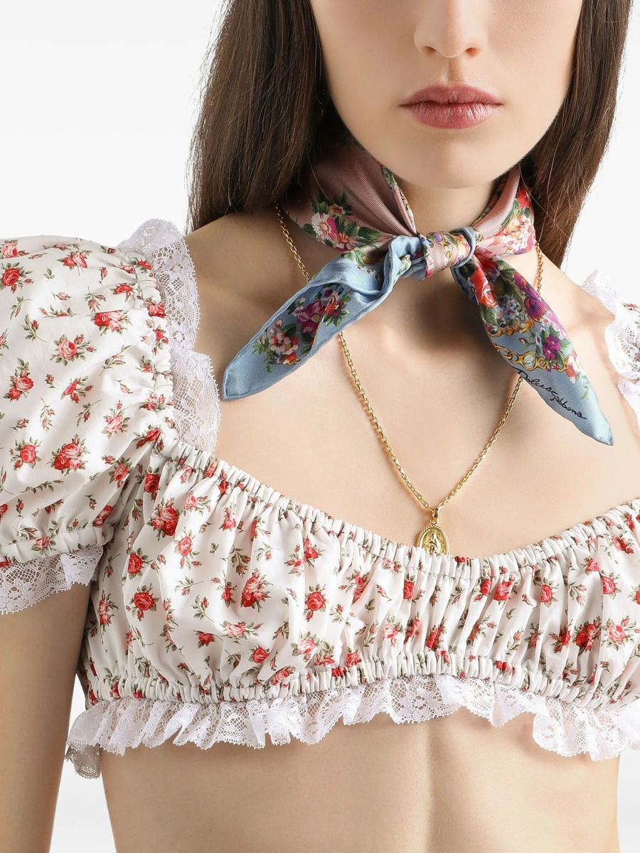 Bluza Dolce &amp; Gabbana alba din bumbac si poliamida - Img 4