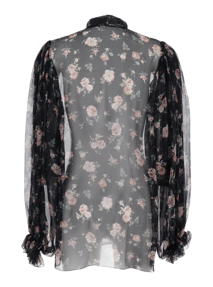 Bluza Dolce &amp; Gabbana neagra din chiffon - Img 2