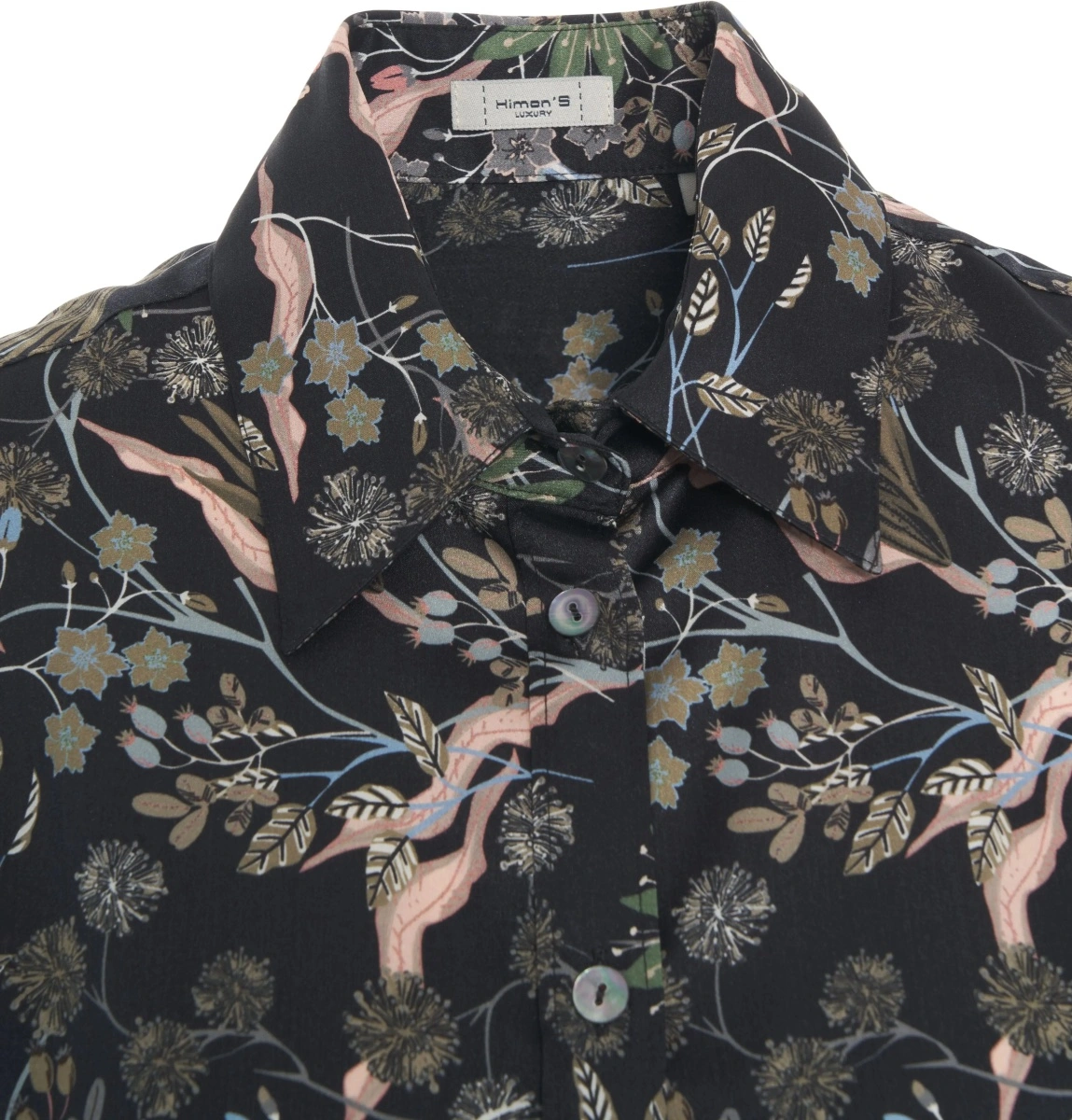 Bluza eleganta Himon's multicolor din matase - Img 4