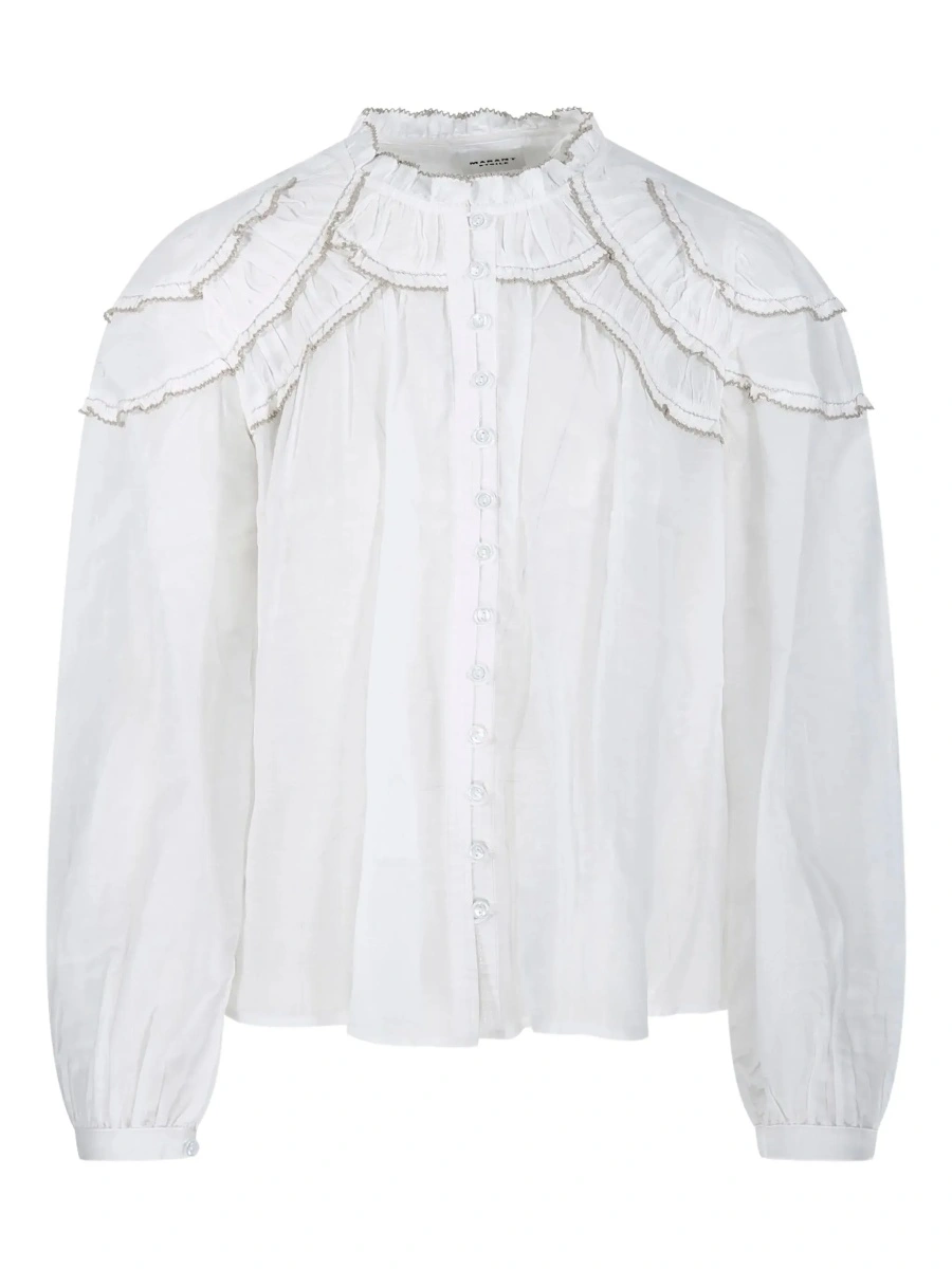 Bluza Isabel Marant alba din bumbac - Img 6