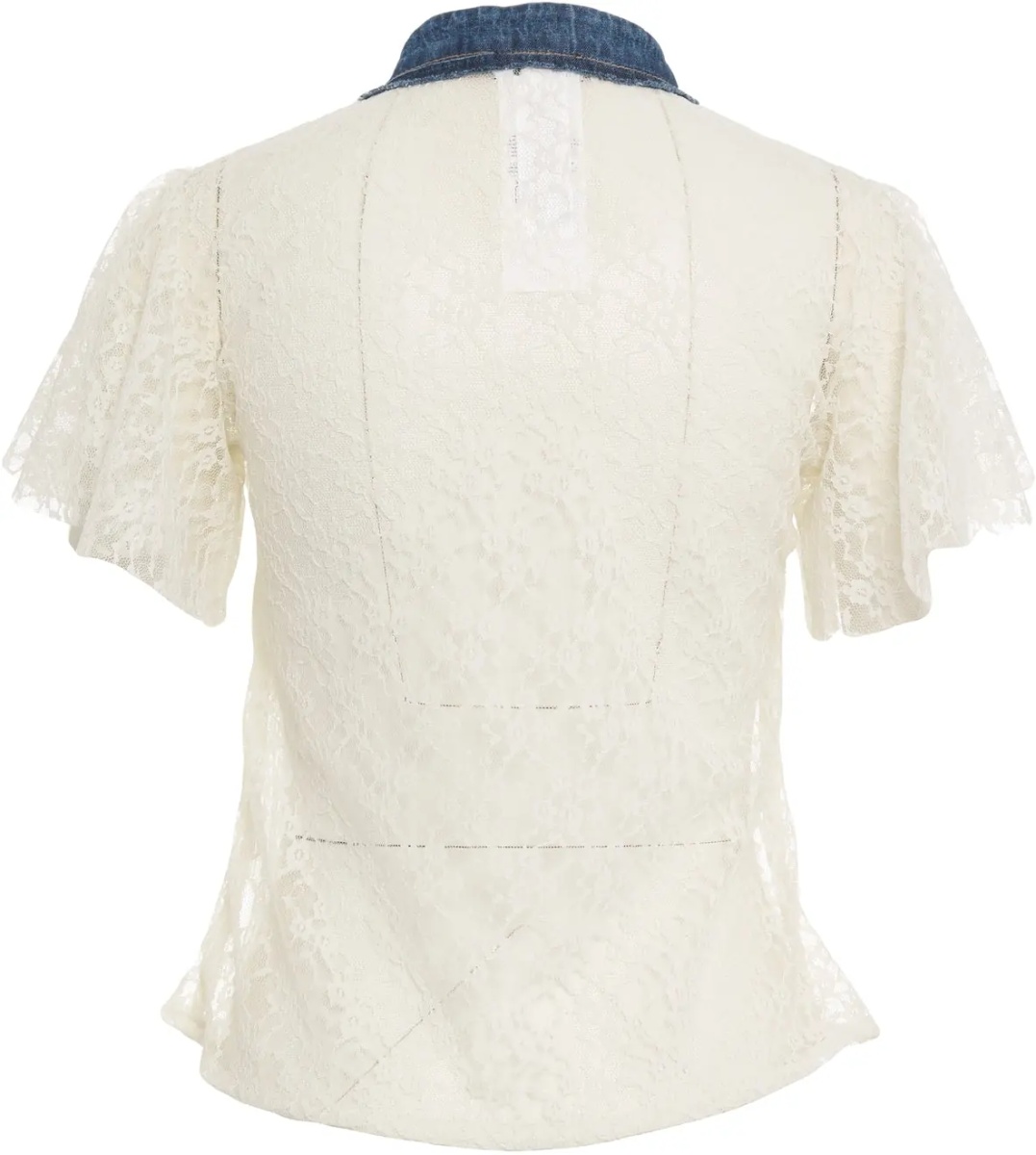Bluza Lace blouse with denim details - Img 3