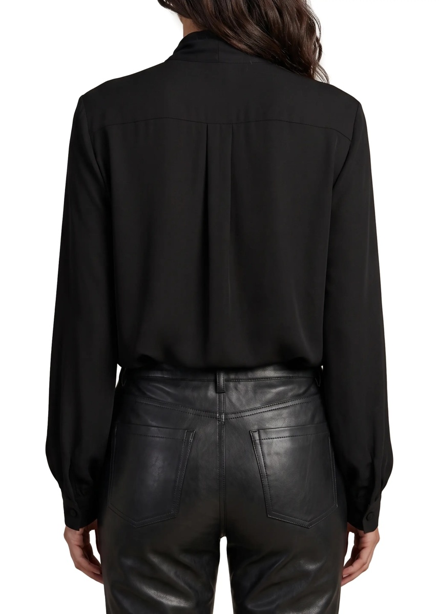 Bluza Silk-Blouse Blouse With Bow - Img 3