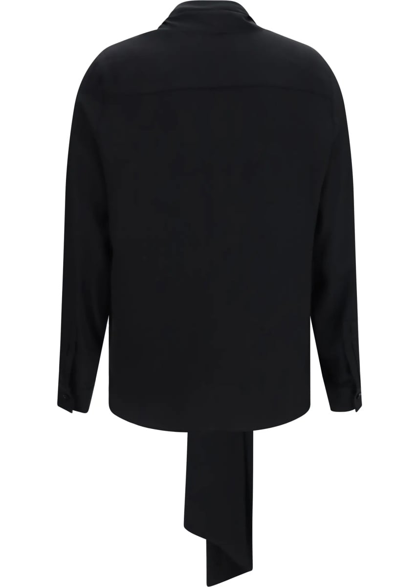 Bluza Silk Blouse with embroidered logo and scarf detail - Img 2