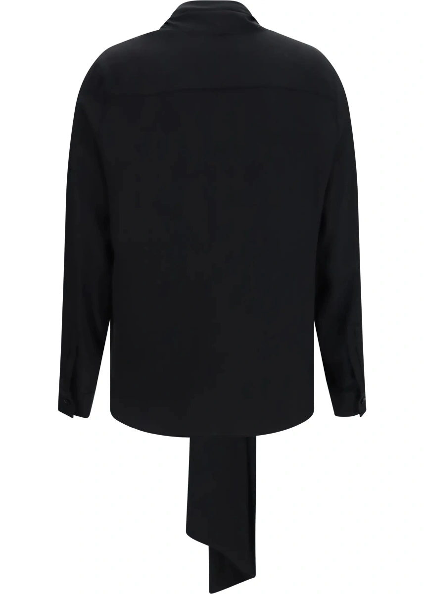 Bluza Silk Blouse with embroidered logo and scarf detail - Img 2