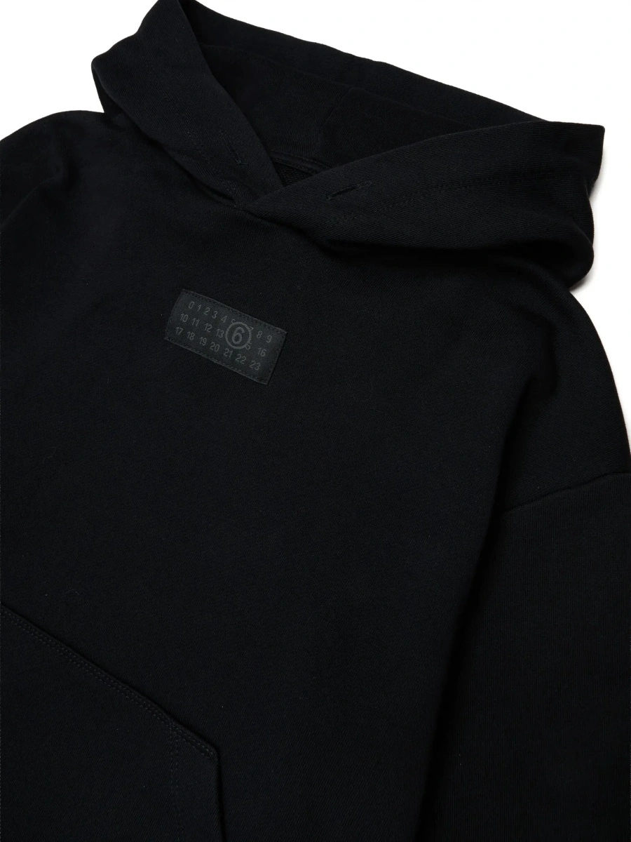 Bluza trening Black Sleeveless dress with matching crop hoodie in blend wool stretch girl - Img 5
