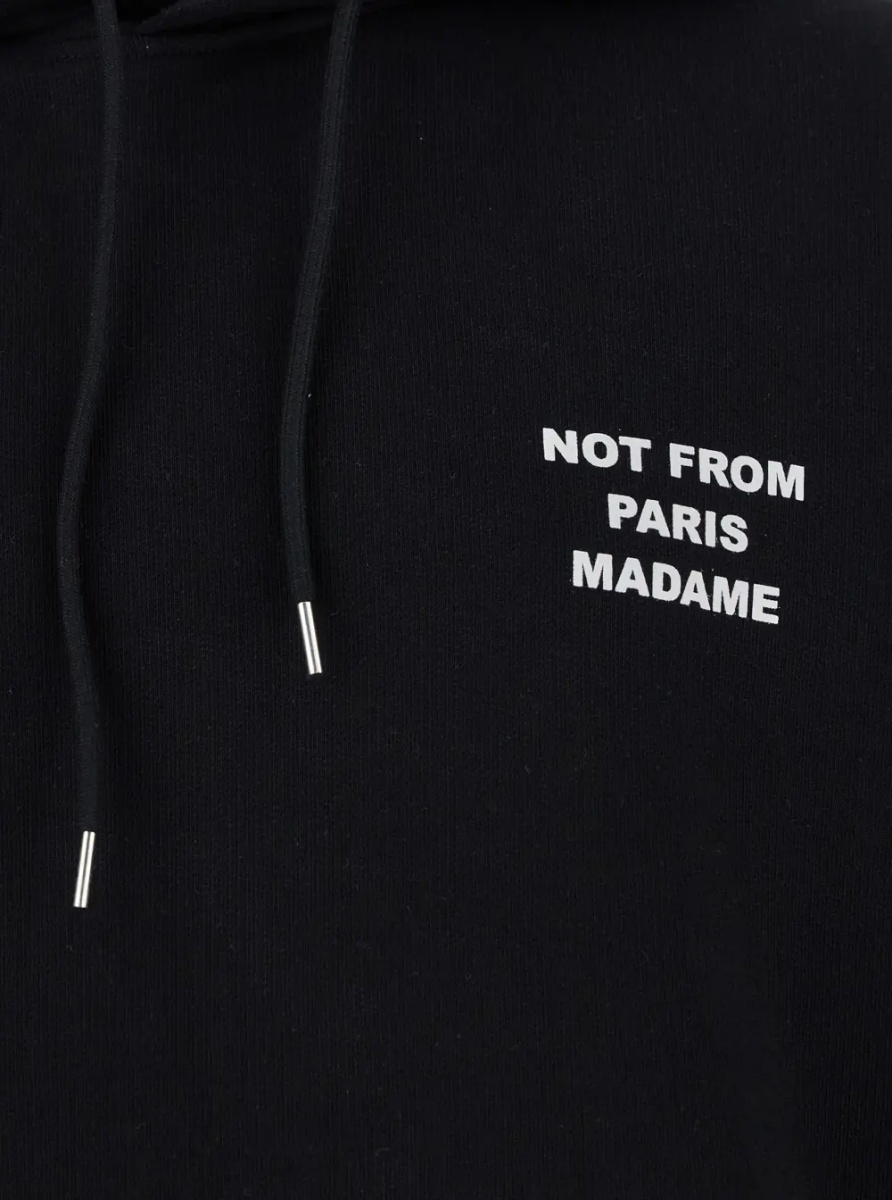 Bluza trening Hoodie 'Le Hoodie Slogan' with Slogan Print on Front and Back in Black Cotton Men - Img 3