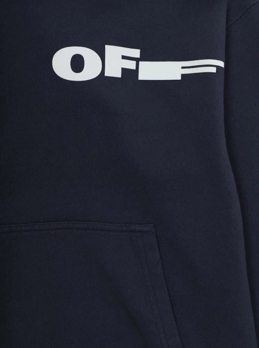 Bluze Blue Cotton Hoodie with Front and Back Logo for Kids - Img 3