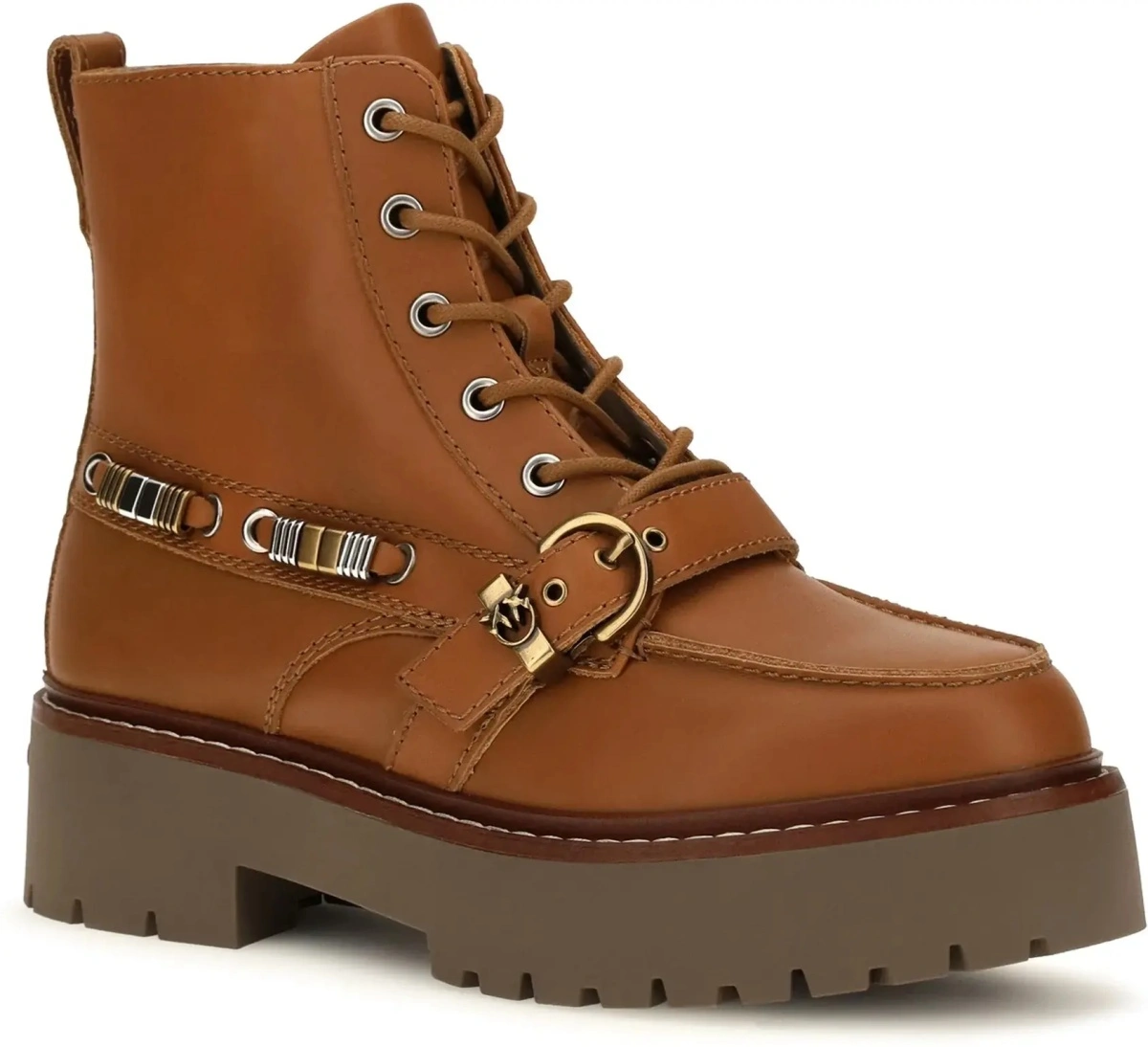 Bocanci casual Pinko multicolor din piele - Img 4