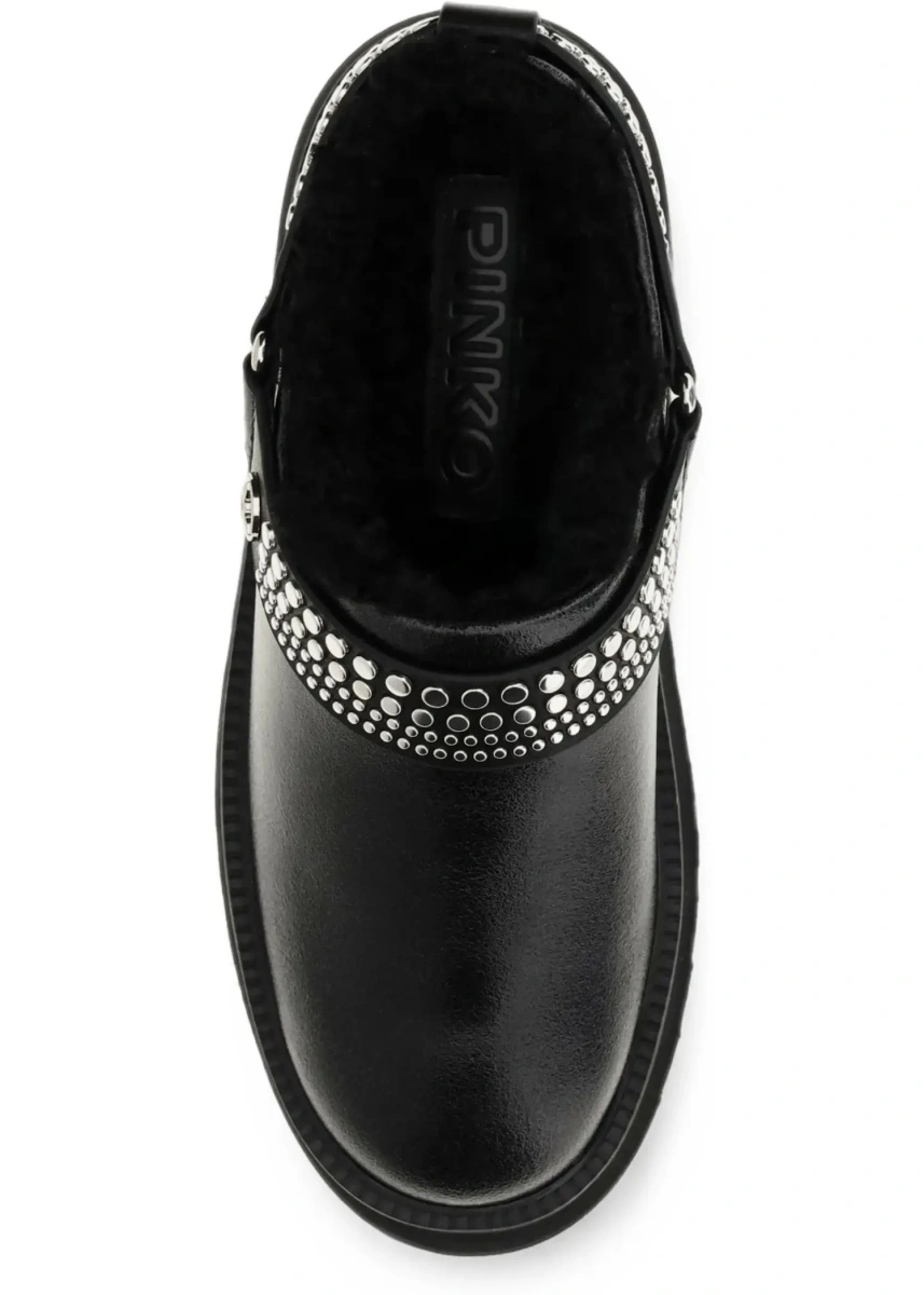 Bocanci casual Pinko negri din piele - Img 7