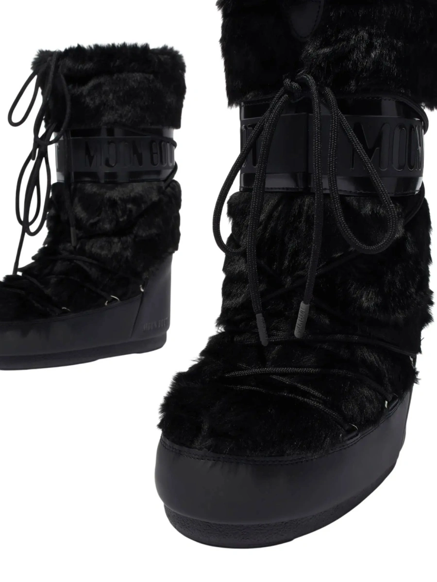 Bocanci Moon Boot negri din blana artificiala - Img 3