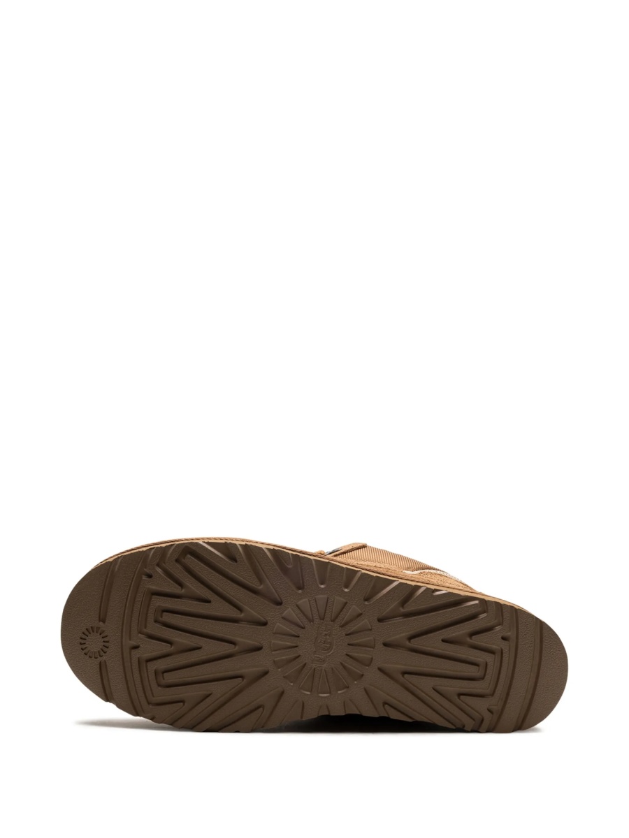 Bocanci UGG maro din piele intoarsa si material textil - Img 4