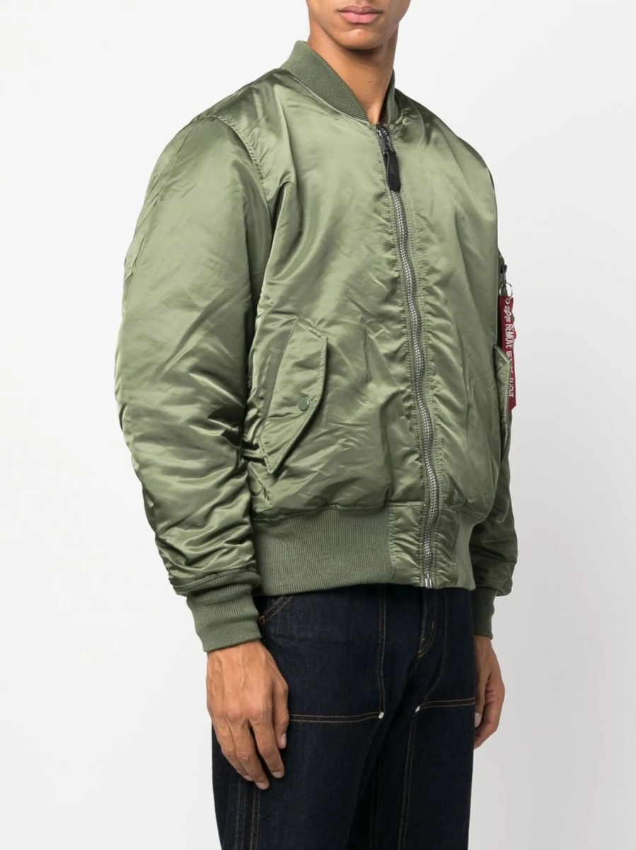 Bomber jacket Alpha Industries verde din nylon - Img 3