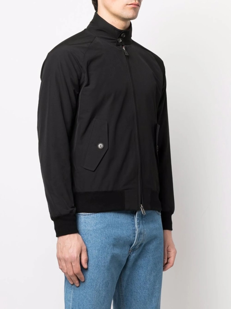Bomber jacket Baracuta neagra din bumbac si polyester - Img 3