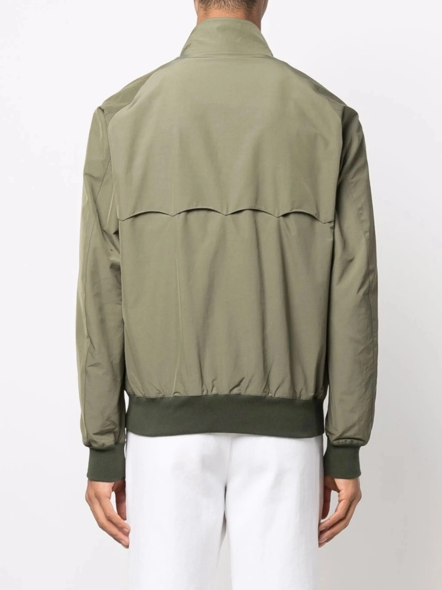 Bomber jacket Baracuta verde din polyester si bumbac - Img 4