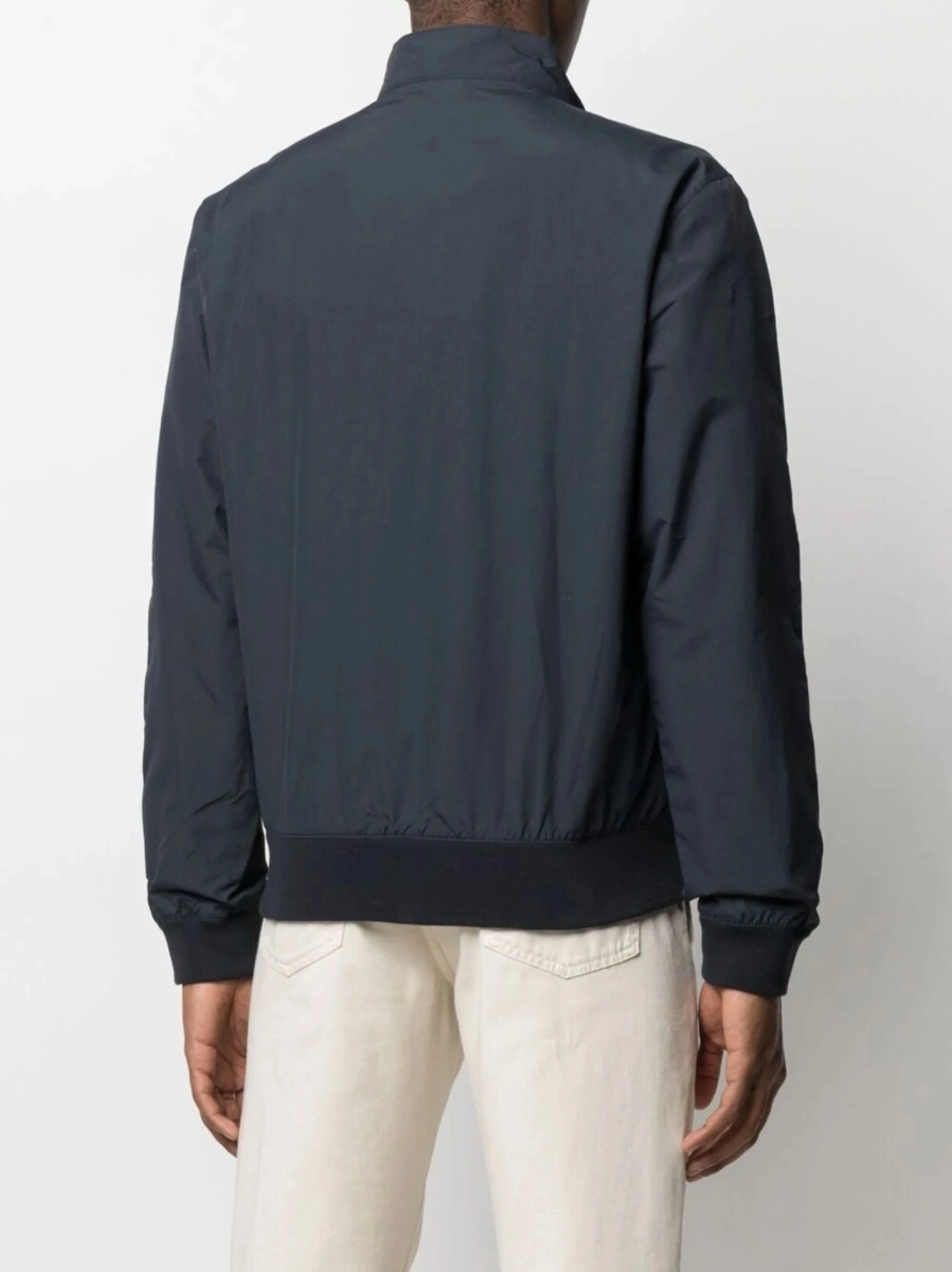 Bomber jacket Barbour neagra din bumbac si poliamida - Img 4