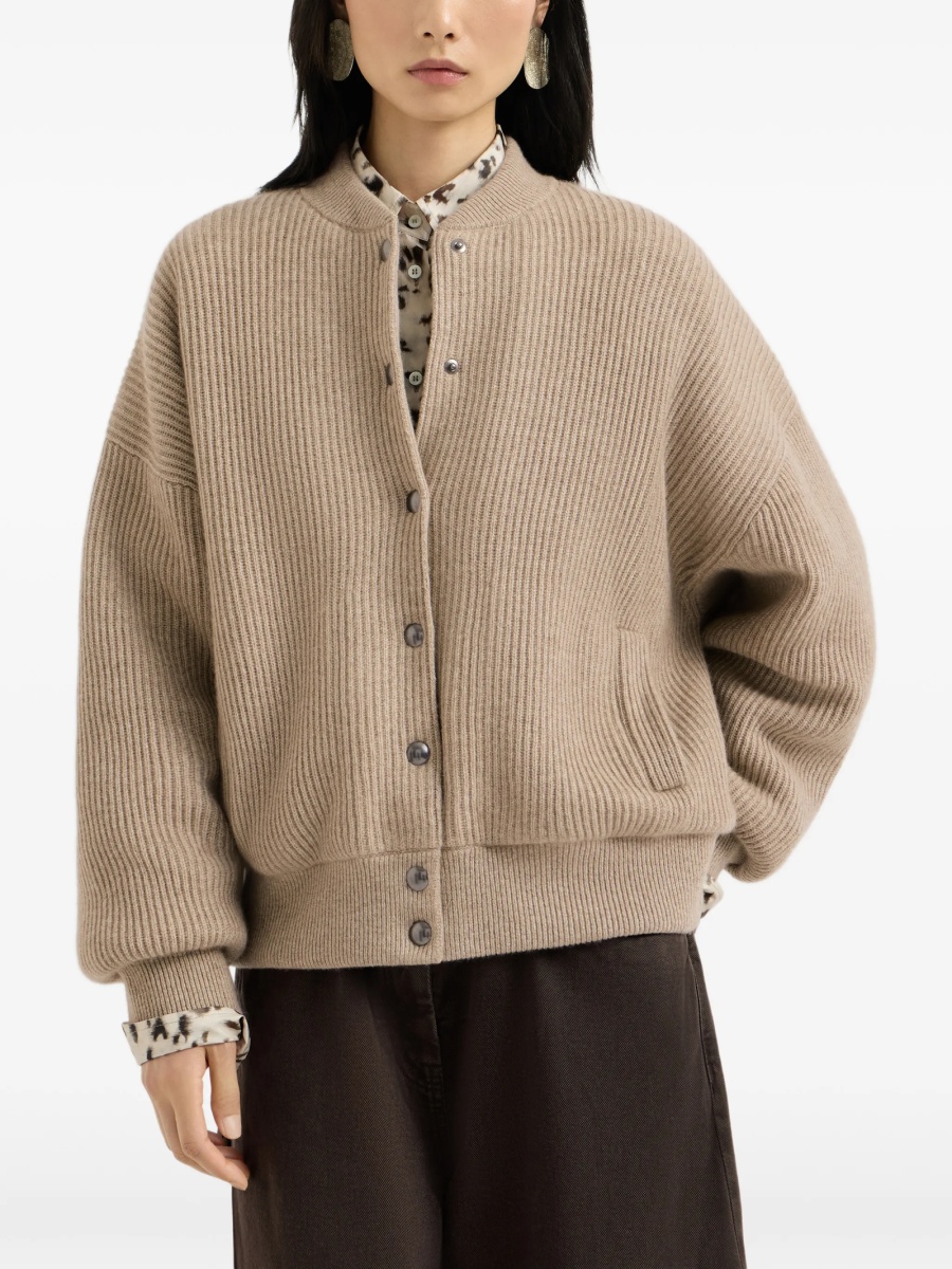Bomber jacket Brunello Cucinelli neutra din casmir - Img 3