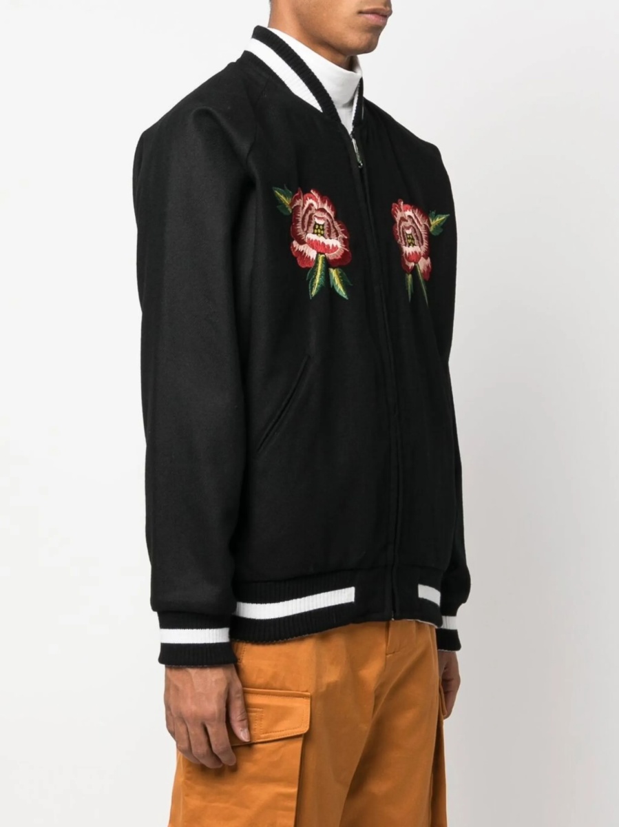 Bomber jacket Kenzo neagra din raion si polyester - Img 3