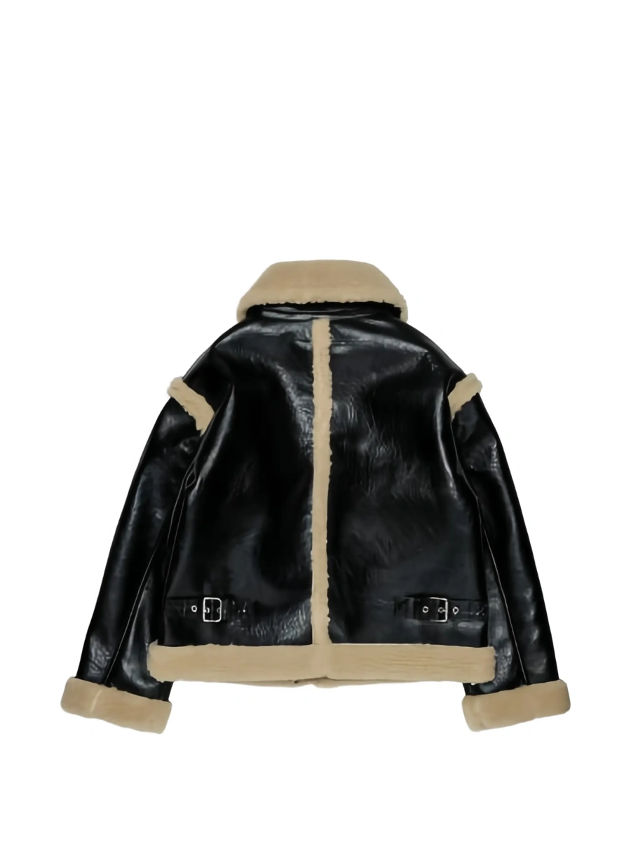 Bomber jacket MM6 Maison Margiela neagra din piele eco - Img 2