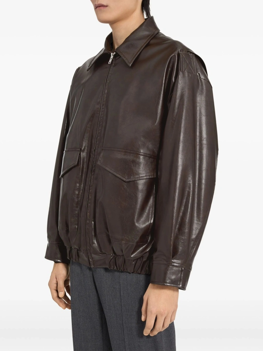 Bomber jacket MM6 Maison Margiela rosie din polyester si vascoza - Img 5