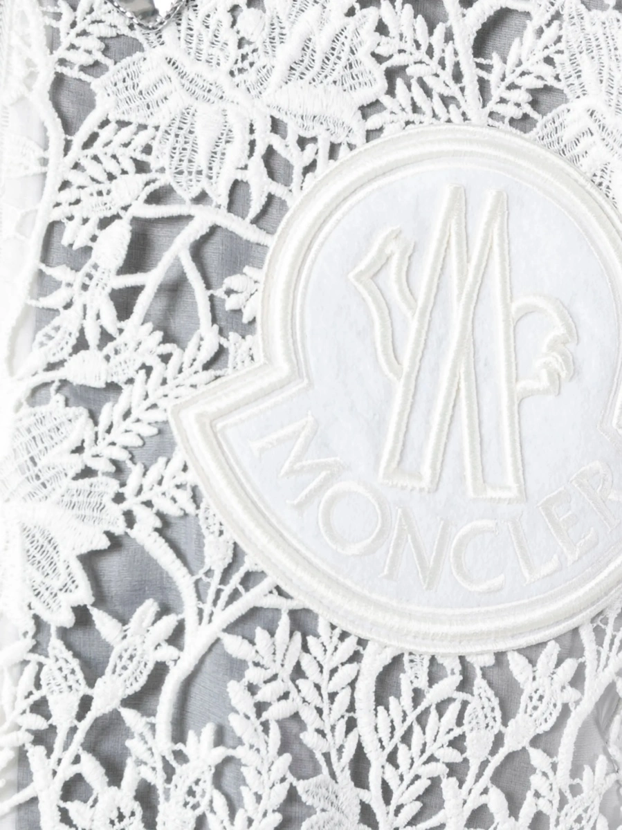 Bomber jacket Moncler alba din polyester si bumbac - Img 5