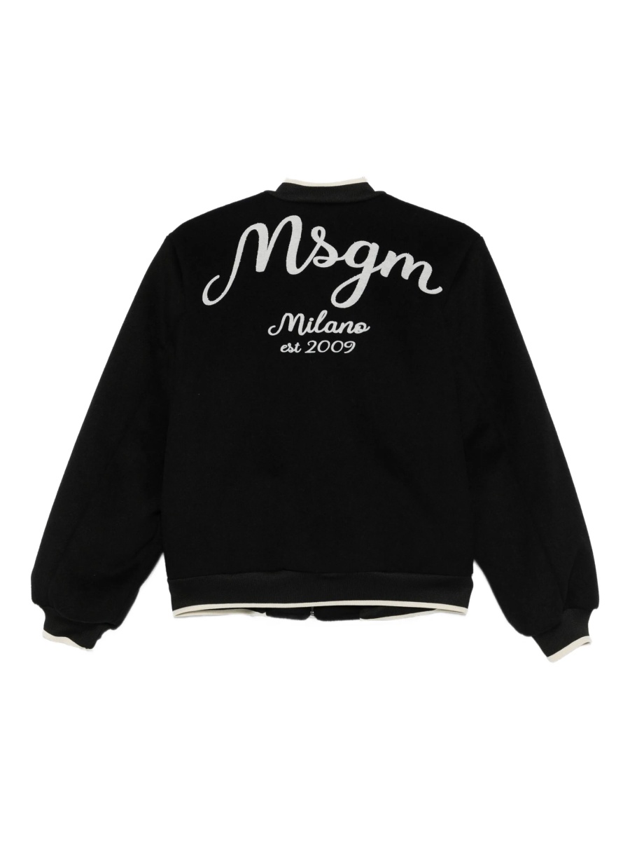 Bomber jacket MSGM neagra din poliamida si polyester - Img 2